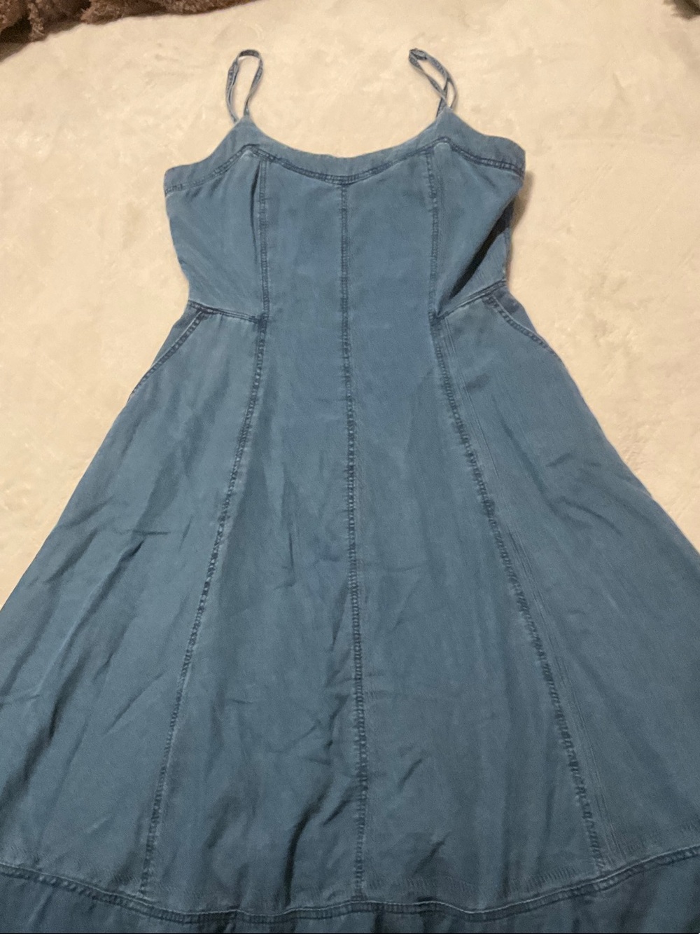 Banana Republic Light Blue Denim-Style Midi Dress